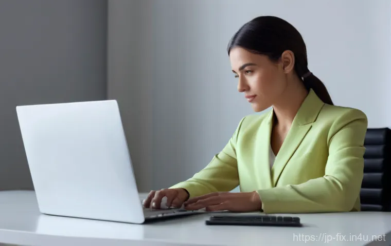 노트북 화면이 꺼졌다 켜지는 문제 해결 - **Prompt 1: Troubleshooting Laptop Screen Flickering**
    A young professional woman, in her late 2...