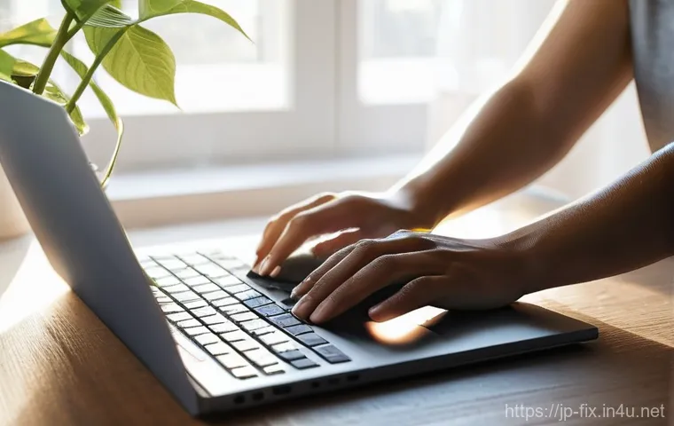 컴퓨터 과열 방지 팁 - **Prompt:** A close-up shot of a modern laptop resting on a desk, with visible heat radiating from i...