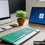 윈도우 업데이트 후 부팅이 안 될 때 대처법 - A modern Japanese home office setting with a young Japanese professional calmly troubleshooting a Wi...