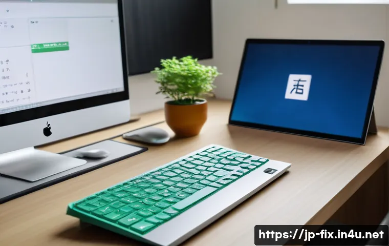 윈도우 업데이트 후 부팅이 안 될 때 대처법 - A modern Japanese home office setting with a young Japanese professional calmly troubleshooting a Wi...